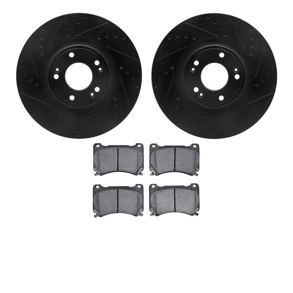 Dynamic Friction Co 8502-03047, Rotors-Drilled and Slotted-Black with 5000 Advanced Brake Pads, Zinc Coated 8502-03047